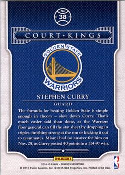 2014-15 Donruss - Court Kings #38 Stephen Curry Back