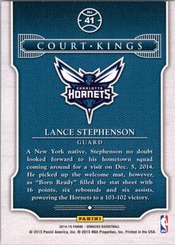 2014-15 Donruss - Court Kings #41 Lance Stephenson Back