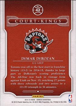 2014-15 Donruss - Court Kings #42 DeMar DeRozan Back