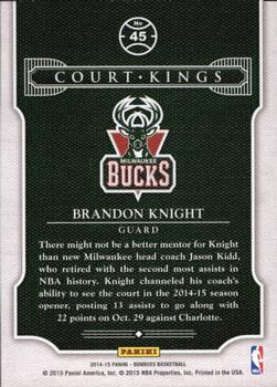 2014-15 Donruss - Court Kings #45 Brandon Knight Back