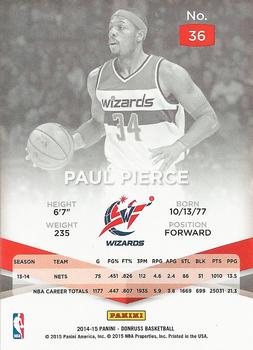 2014-15 Donruss - Elite #36 Paul Pierce Back