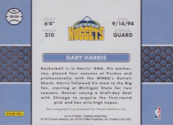 2014-15 Donruss - Rated Rookie Signature Patches #RR-GH Gary Harris Back