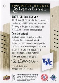 2010-11 Upper Deck Ultimate Collection #81 Patrick Patterson  Back
