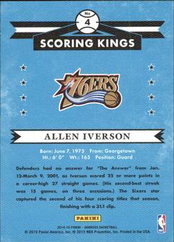 2014-15 Donruss - Scoring Kings Press Proofs Blue #4 Allen Iverson Back