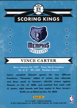 2014-15 Donruss - Scoring Kings Press Proofs Blue #21 Vince Carter Back