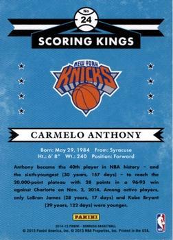 2014-15 Donruss - Scoring Kings Press Proofs Blue #24 Carmelo Anthony Back