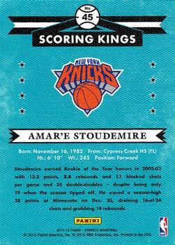 2014-15 Donruss - Scoring Kings Press Proofs Blue #45 Amar'e Stoudemire Back