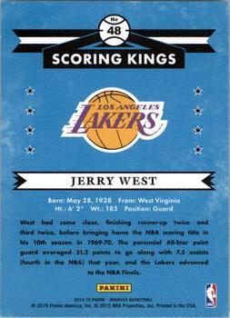 2014-15 Donruss - Scoring Kings Press Proofs Blue #48 Jerry West Back