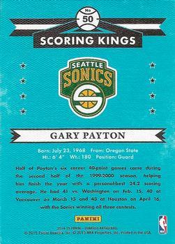 2014-15 Donruss - Scoring Kings Stat Line Season #50 Gary Payton Back