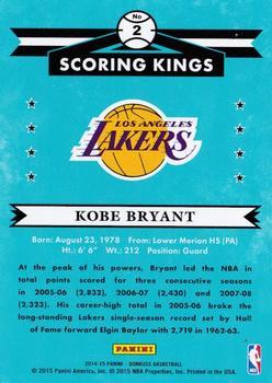 2014-15 Donruss - Scoring Kings Stat Line Years #2 Kobe Bryant Back