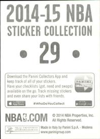 2014-15 Panini Stickers #29 Carmelo Anthony Back