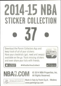 2014-15 Panini Stickers #37 New York Knicks Logo Back