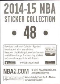 2014-15 Panini Stickers #48 Nerlens Noel Back