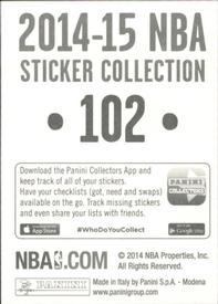2014-15 Panini Stickers #102 Detroit Pistons Logo Back