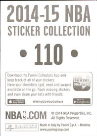 2014-15 Panini Stickers #110 Pacers Road Jersey Back