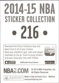2014-15 Panini Stickers #216 James Harden Back