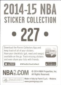 2014-15 Panini Stickers #227 Grizzlies Road Jersey Back