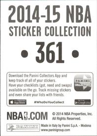 2014-15 Panini Stickers #361 Jeremy Lin Back