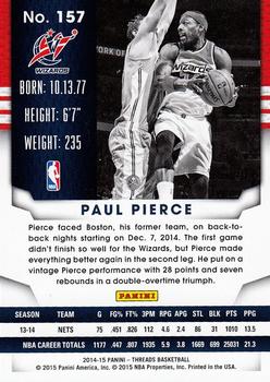 2014-15 Panini Threads #157 Paul Pierce Back