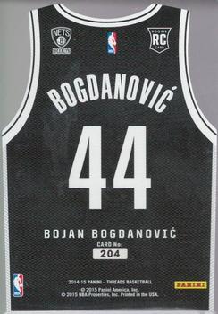 2014-15 Panini Threads #204 Bojan Bogdanovic Back