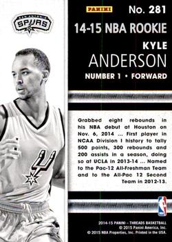 2014-15 Panini Threads #281 Kyle Anderson Back