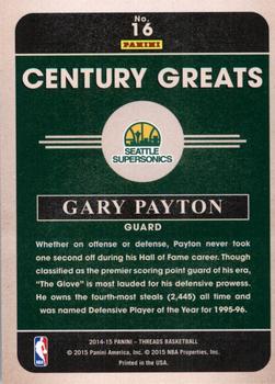 2014-15 Panini Threads - Century Greats #16 Gary Payton Back