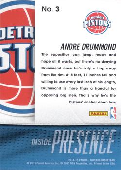 2014-15 Panini Threads - Inside Presence #3 Andre Drummond Back