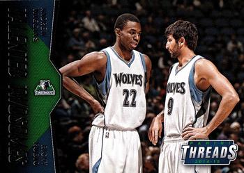 2014-15 Panini Threads - Talented Twosomes #12 Andrew Wiggins / Ricky Rubio Front