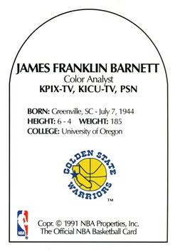 1990-91 Hoops - Announcers #NNO James Franklin Barnett Back