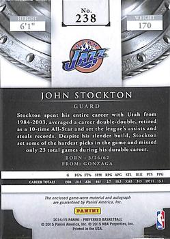 2014-15 Panini Preferred #238 John Stockton Back