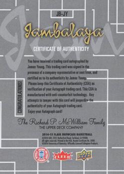 2014-15 SP Authentic - Flair Jambalaya Autographs #JB-JY COA James Young Back
