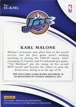 2014-15 Panini Immaculate Collection - Immaculate Standard #IS-KML Karl Malone Back