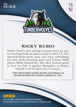 2014-15 Panini Immaculate Collection - Immaculate Standard #IS-RR Ricky Rubio Back