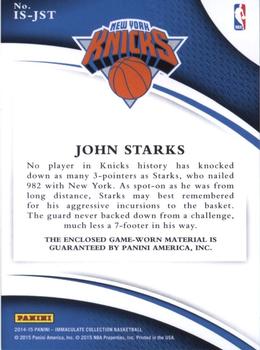 2014-15 Panini Immaculate Collection - Immaculate Standard #IS-JST John Starks Back