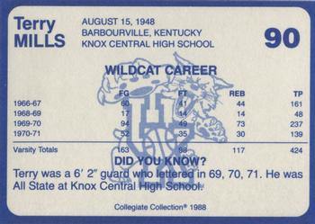 1988-89 Kentucky's Finest Collegiate Collection #90 Terry Mills Back