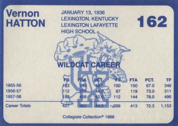 1988-89 Kentucky's Finest Collegiate Collection #162 Vernon Hatton Back