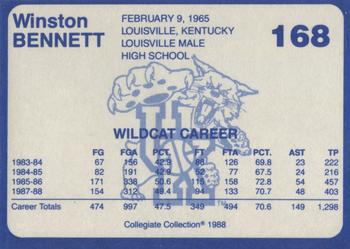 1988-89 Kentucky's Finest Collegiate Collection #168 Winston Bennett Back