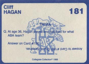 1988-89 Kentucky's Finest Collegiate Collection #181 Cliff Hagan Back