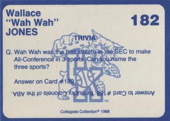 1988-89 Kentucky's Finest Collegiate Collection #182 Wallace Jones Back