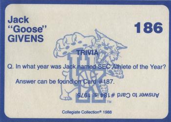 1988-89 Kentucky's Finest Collegiate Collection #186 Jack Givens Back
