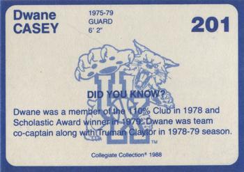 1988-89 Kentucky's Finest Collegiate Collection #201 Dwane Casey Back