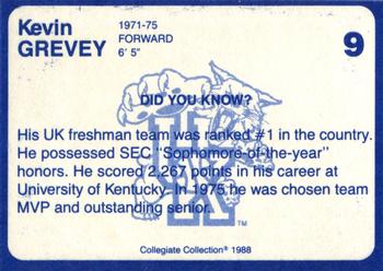 1988-89 Kentucky's Finest Collegiate Collection #9 Kevin Grevey Back