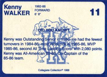 1988-89 Kentucky's Finest Collegiate Collection #11 Kenny Walker Back