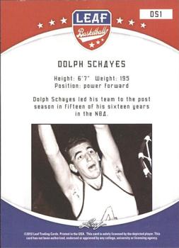 2012-13 Leaf Retail #DS1 Dolph Schayes Back