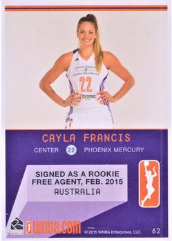 2015 Rittenhouse WNBA #62 Cayla Francis Back