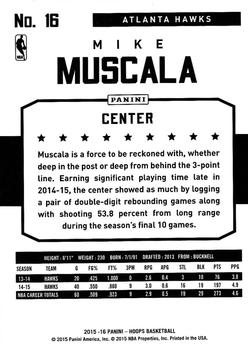 2015-16 Hoops #16 Mike Muscala Back
