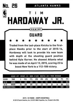 2015-16 Hoops #26 Tim Hardaway Jr. Back