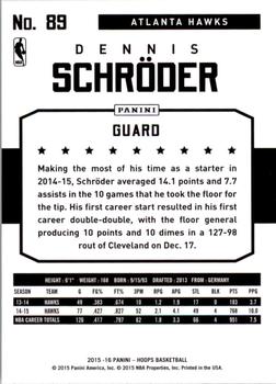 2015-16 Hoops #89 Dennis Schroder Back