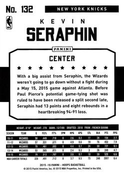 2015-16 Hoops #132 Kevin Seraphin Back