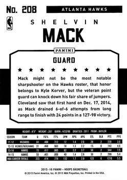 2015-16 Hoops #208 Shelvin Mack Back